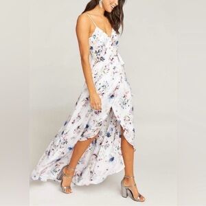 Show Me Your MuMu White Floral Satin Dress